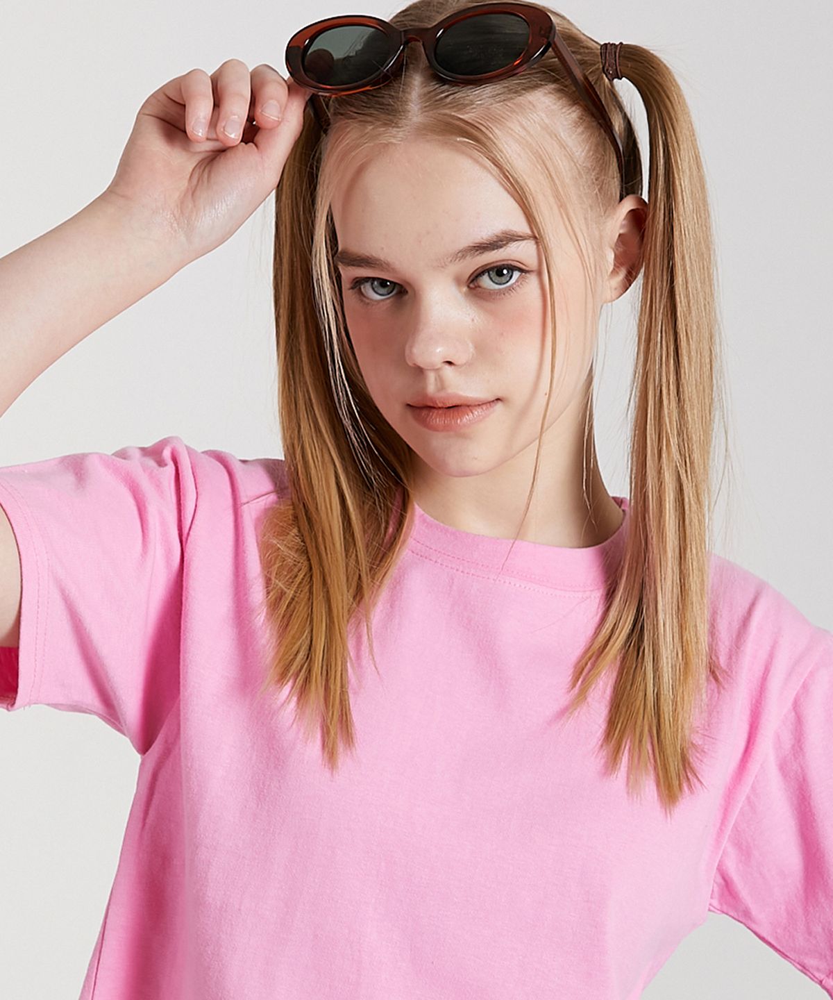 핑크파인애플(PINK PINEAPPLE) BASIC CROPPED T-SHIRT_PINK