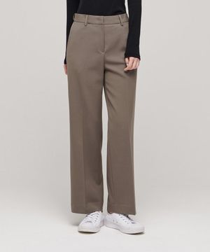 우먼즈 스트레이트 히든 밴딩 슬랙스 [더스티 베이지]