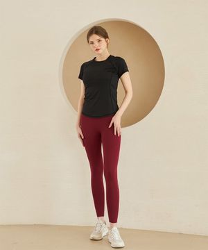 CLWP9132 볼륨 업 웨이브 레깅스 와인