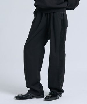 사틴 패널드 와이드 팬츠 [블랙]