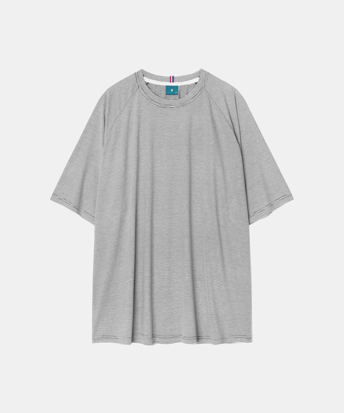 다이아몬드 레이라(DIAMOND LAYLA) Striped Air Comfort Short Sleeved T-Shirt T68 Black