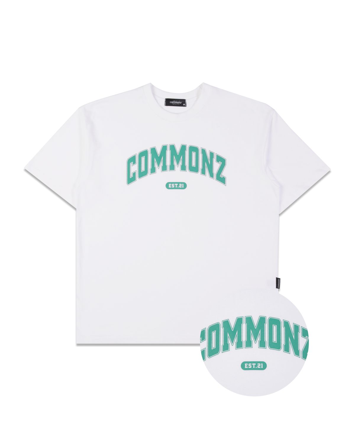 커먼즈(COMMONZ) 에센셜 아치로고 반팔티셔츠_화이트