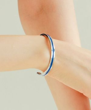 C라인 커프 블루 - 실버 PVJ004BU