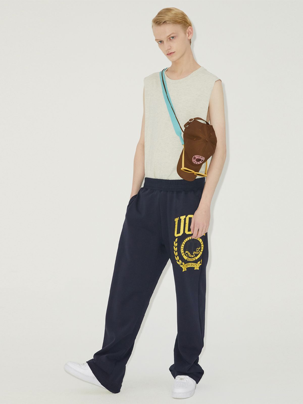 노앙(NOHANT) UNIVERSITY VINTAGE PRINTING SWEATPANTS NAVY