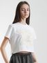 우먼즈 르 리스 자수 싱글 크롭티 화이트크림(FCC2TS429W)