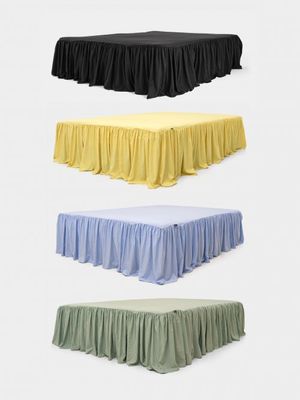 논더스트 워싱 프릴 베드스커트 (SS/Q/K)