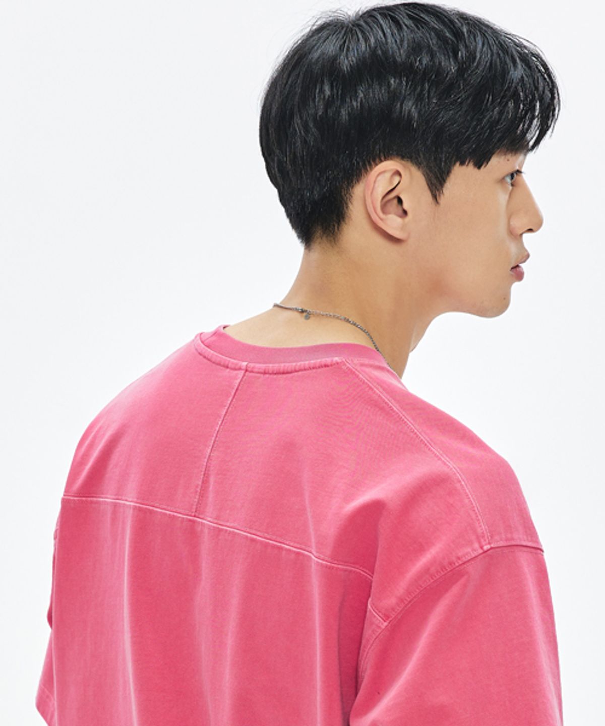 소버먼트(SOVERMENT) 460G 컷 헤비 피그먼트 티셔츠-코랄-