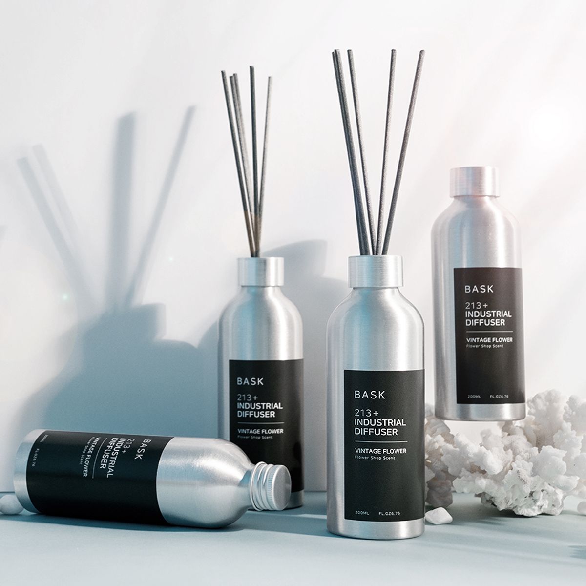 디오바스크(DIOBASK) 인더스트리얼 디퓨저 200ml X 4 세트 프리미엄 방향제 6가지향