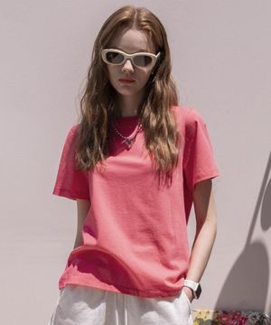 A3403 Signature silket T-shirt_Hot pink