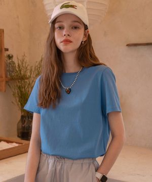 A3403 Signature silket T-shirt_Sky blue