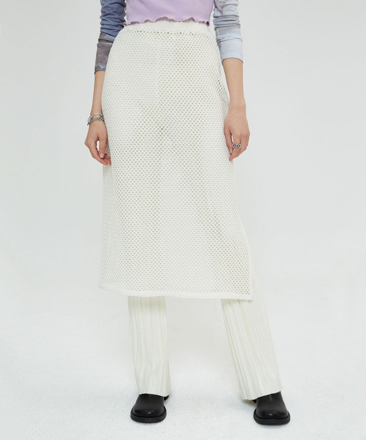 스페로네 우먼(SPERONE WOMEN) 크로쉐 스커트 (아이보리)