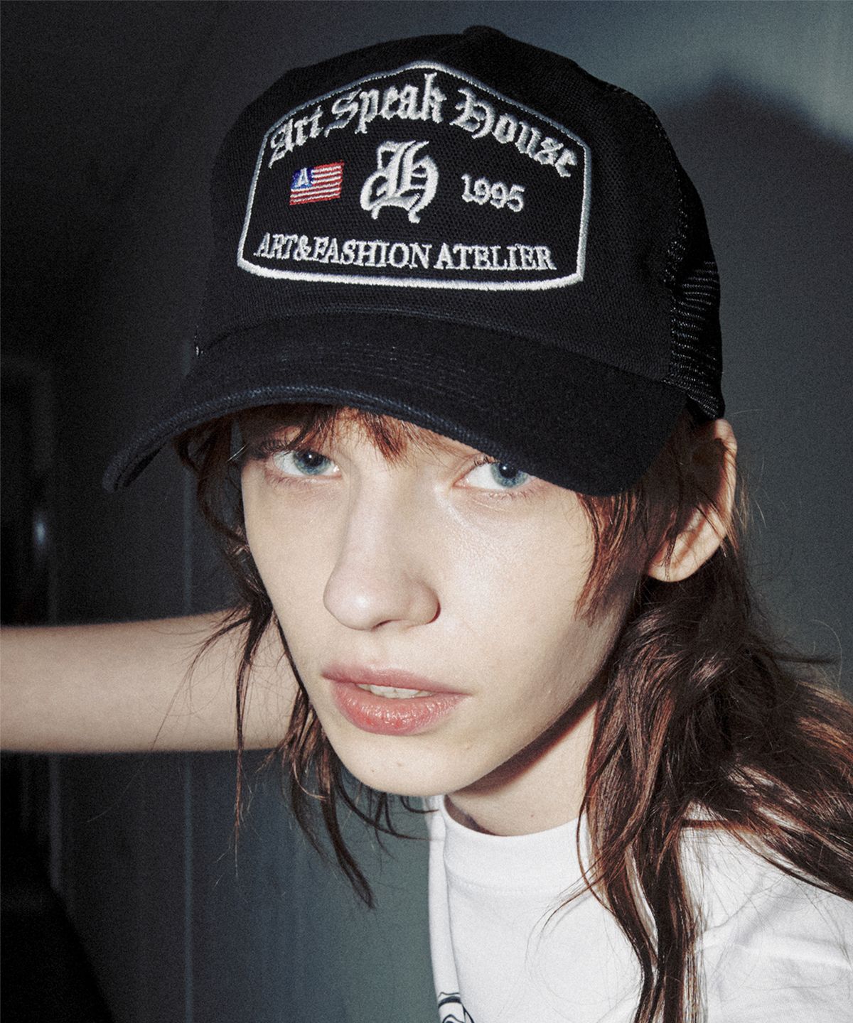 아트스피크하우스(ART SPEAK HOUSE) A&F GOTHIC LOGO MESH CAP_BLACK
