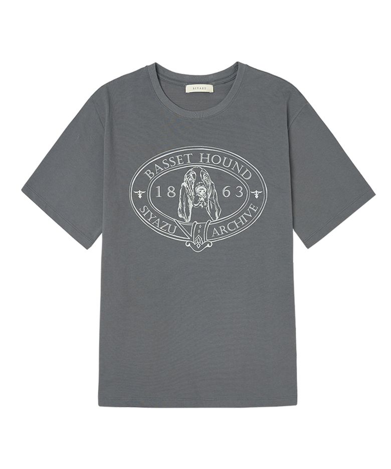 SITP5064 Basset Hound T-shirt_Charcoal