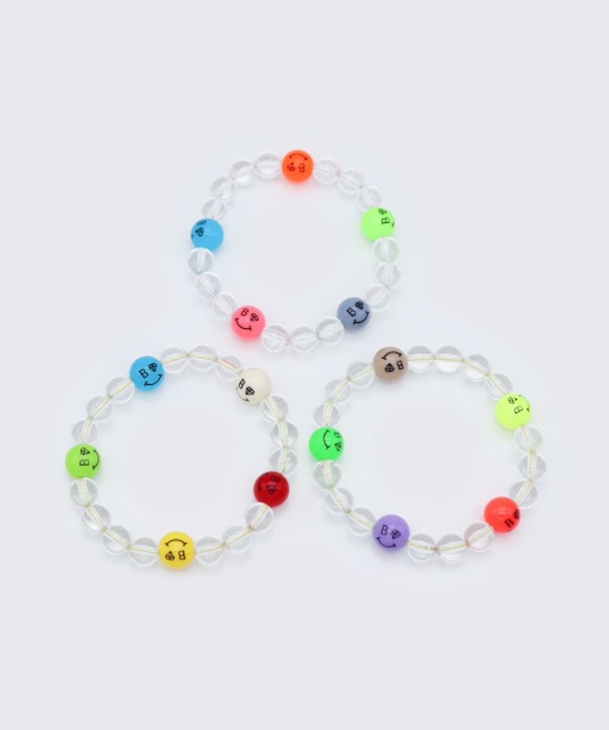 봉보(BONBEAU) Bold clear ball smile Bracelet 볼드 투명볼 컬러 스마일 볼 밴딩 팔찌