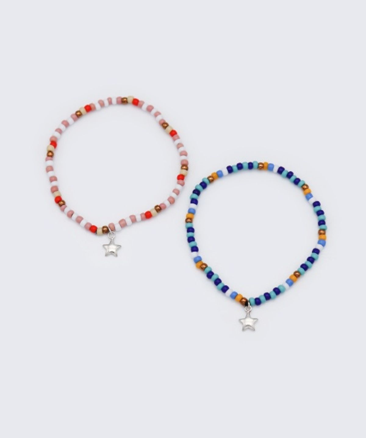 봉보(BONBEAU) Silver star charm nouveau color beads Bracelet 실버 스타 참 누보 컬러 비즈 팔찌