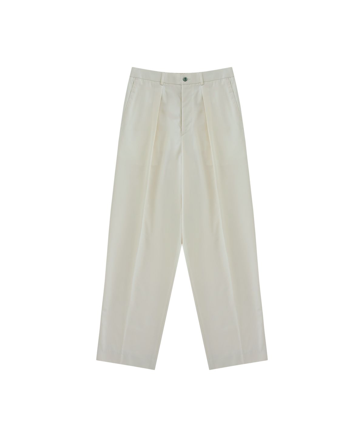 벨리프(BELLIEF) [Easy line] Gaberdine cotton 1Pleats banding chino (Ecru)