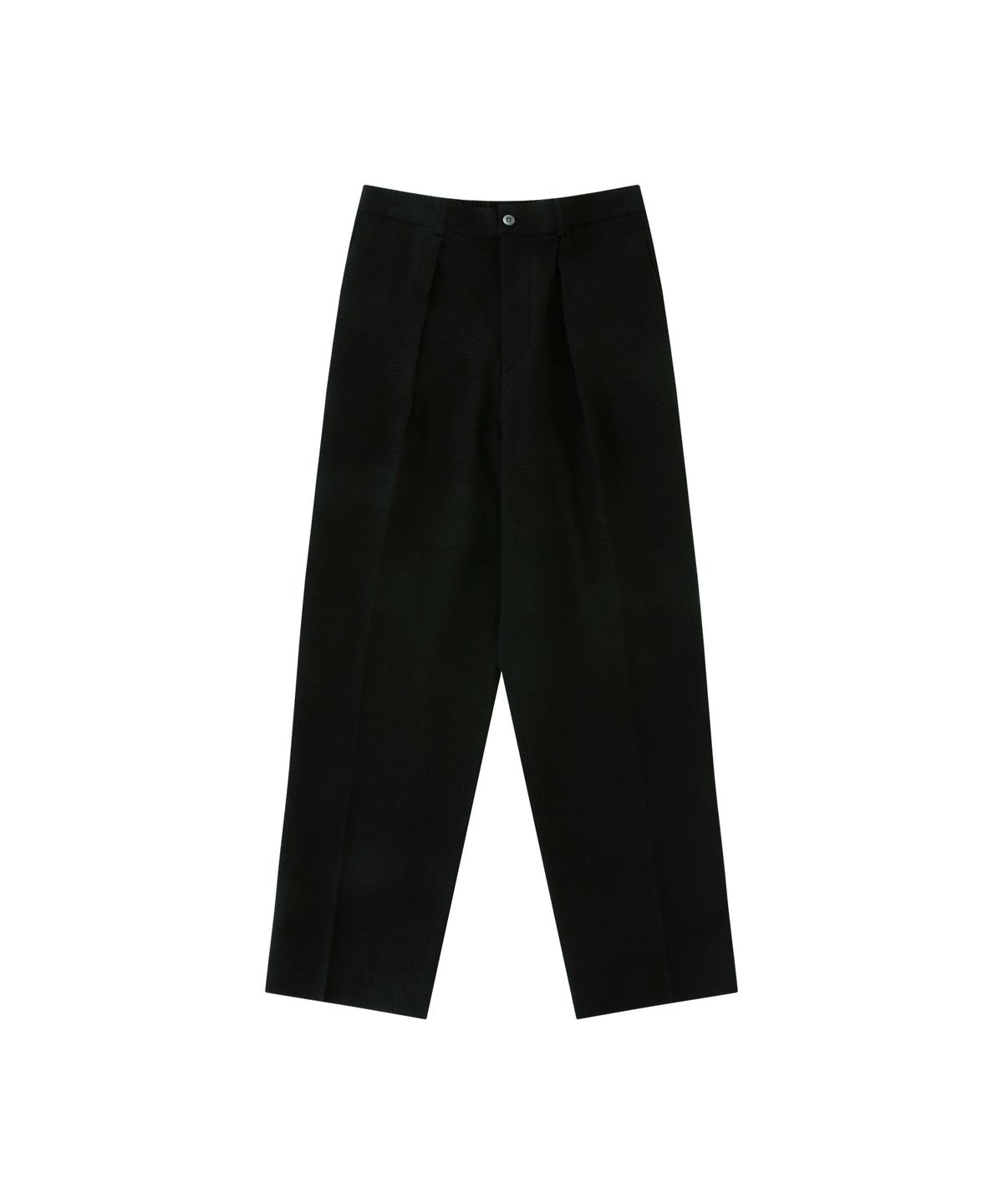 벨리프(BELLIEF) [Easy line] seersucker 1Pleats banding chino (Black)