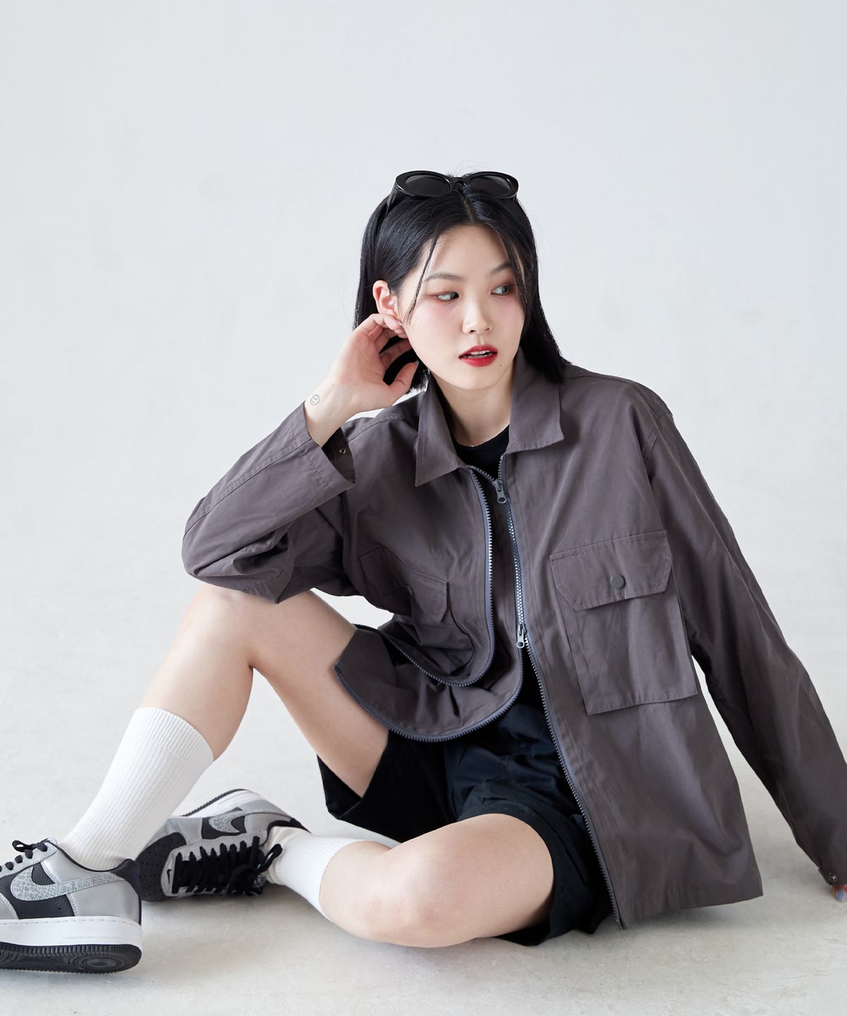 리즈리스(LEEDSLESS) Two way wing shirt jacket 투웨이 윙 셔츠자켓 [gray]