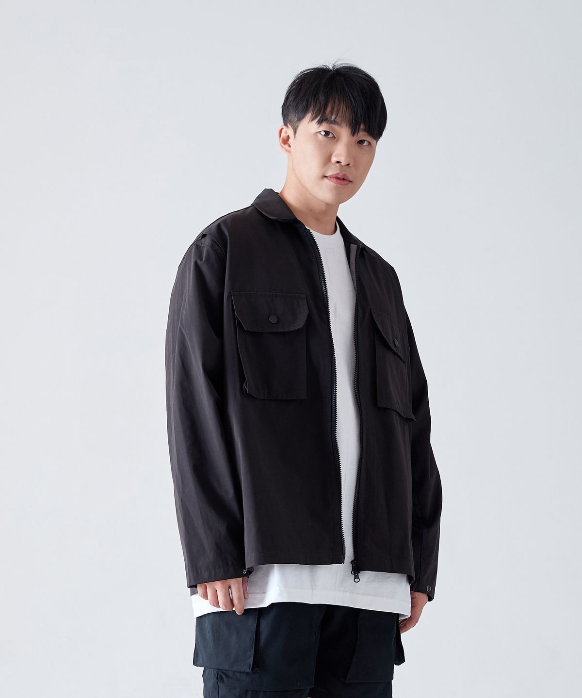 리즈리스(LEEDSLESS) Two way wing shirt jacket 투웨이 윙 셔츠자켓 [black]