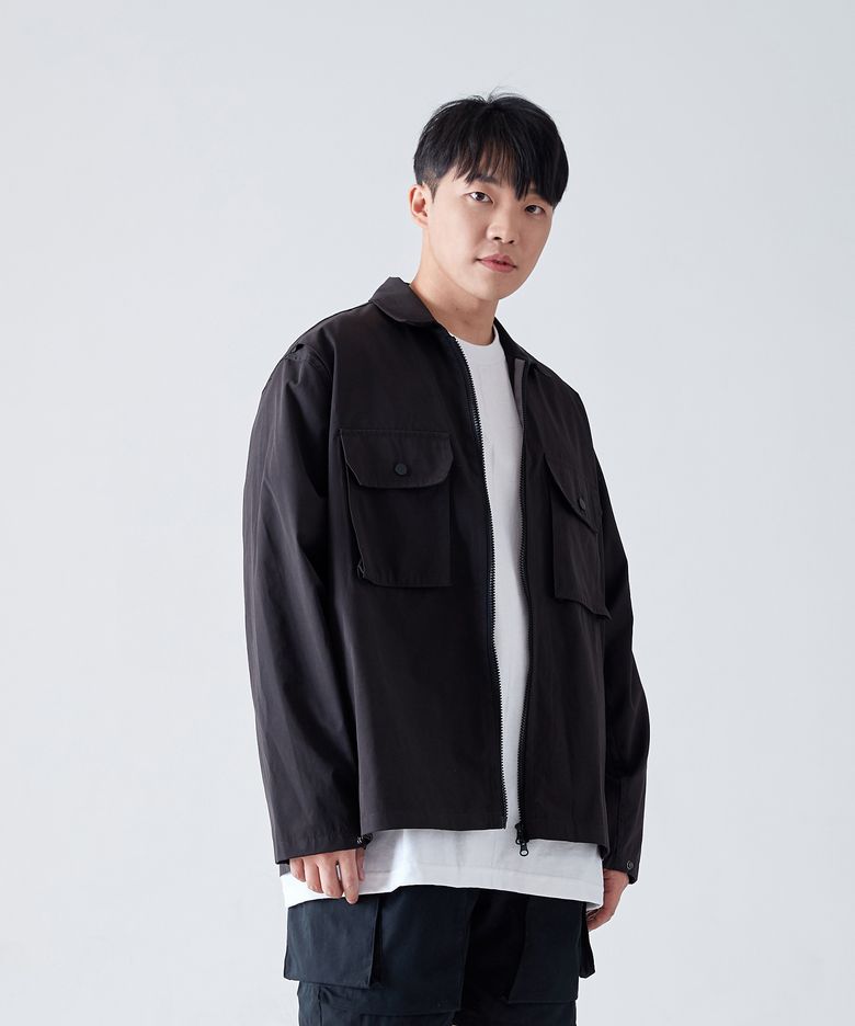 Two way wing shirt jacket 투웨이 윙 셔츠자켓 [black]