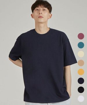 베이직 라운드 넥  15수 면 반팔 티셔츠_8컬러