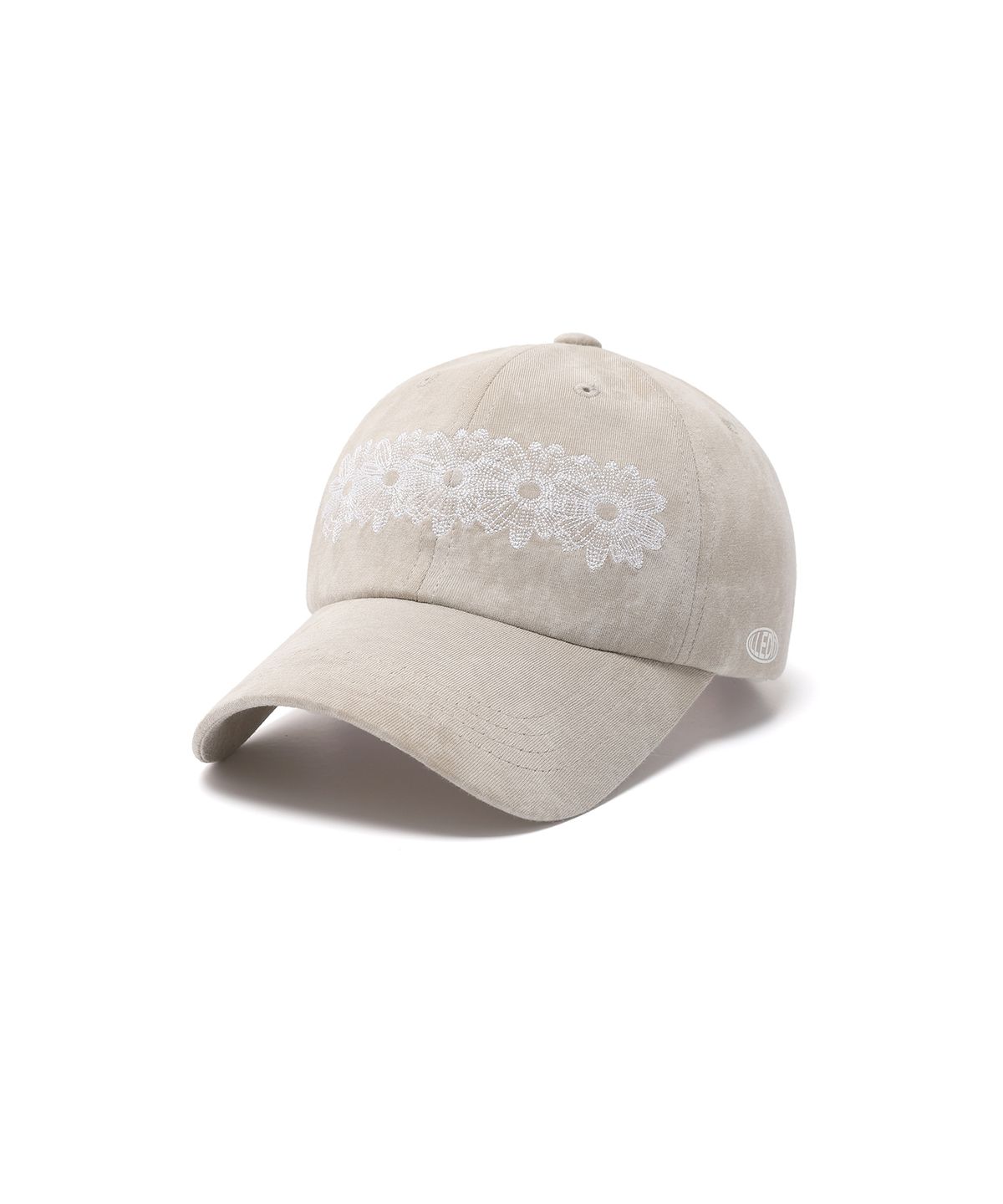 일레딧(ILLEDIT) FLOWER ARTWORK GRUNGE BALLCAP BEIGE