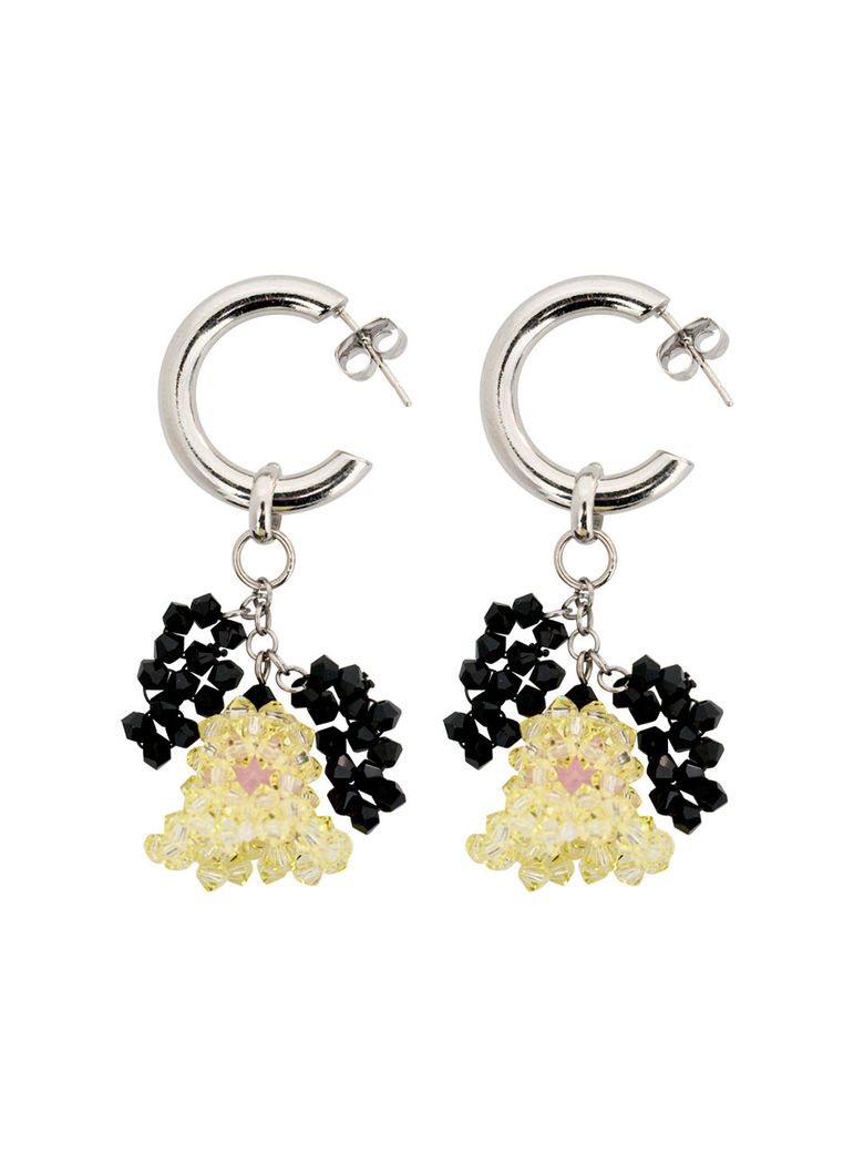 Bell Flower Beads Earrings (Black)