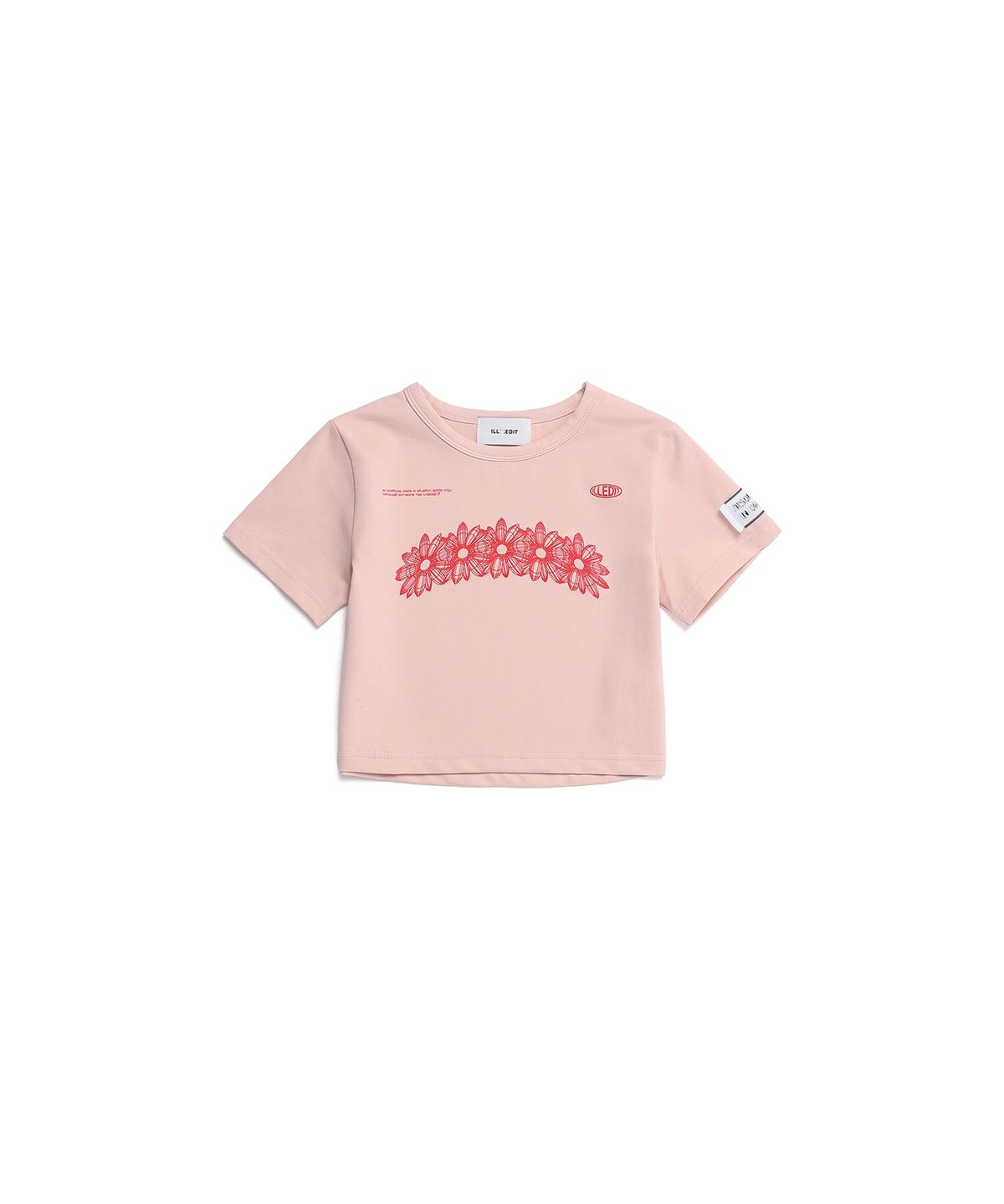 일레딧(ILLEDIT) FLOWER ARTWORK CROP TOP PINK
