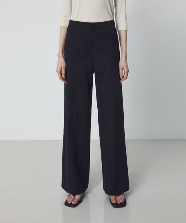 COTTON LINE PANTS_BLACK