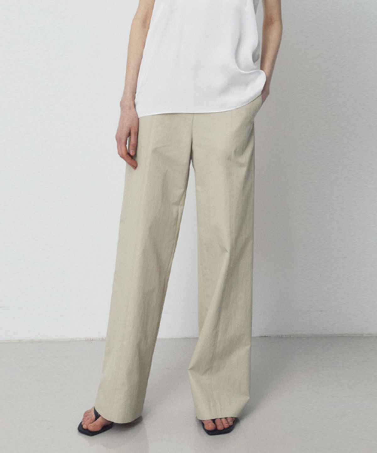 리디피(RIDIFI) COTTON LINE PANTS_LIGHT BEIGE