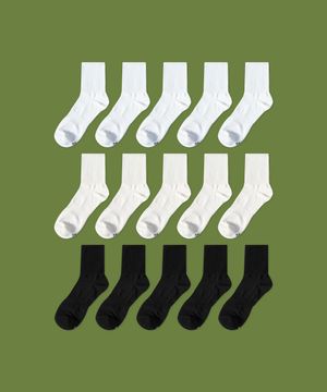 [10PACK] 1507 모노 트라우져 하프 뱀부 삭스  _ 아이보리/블랙/스노우 화이트