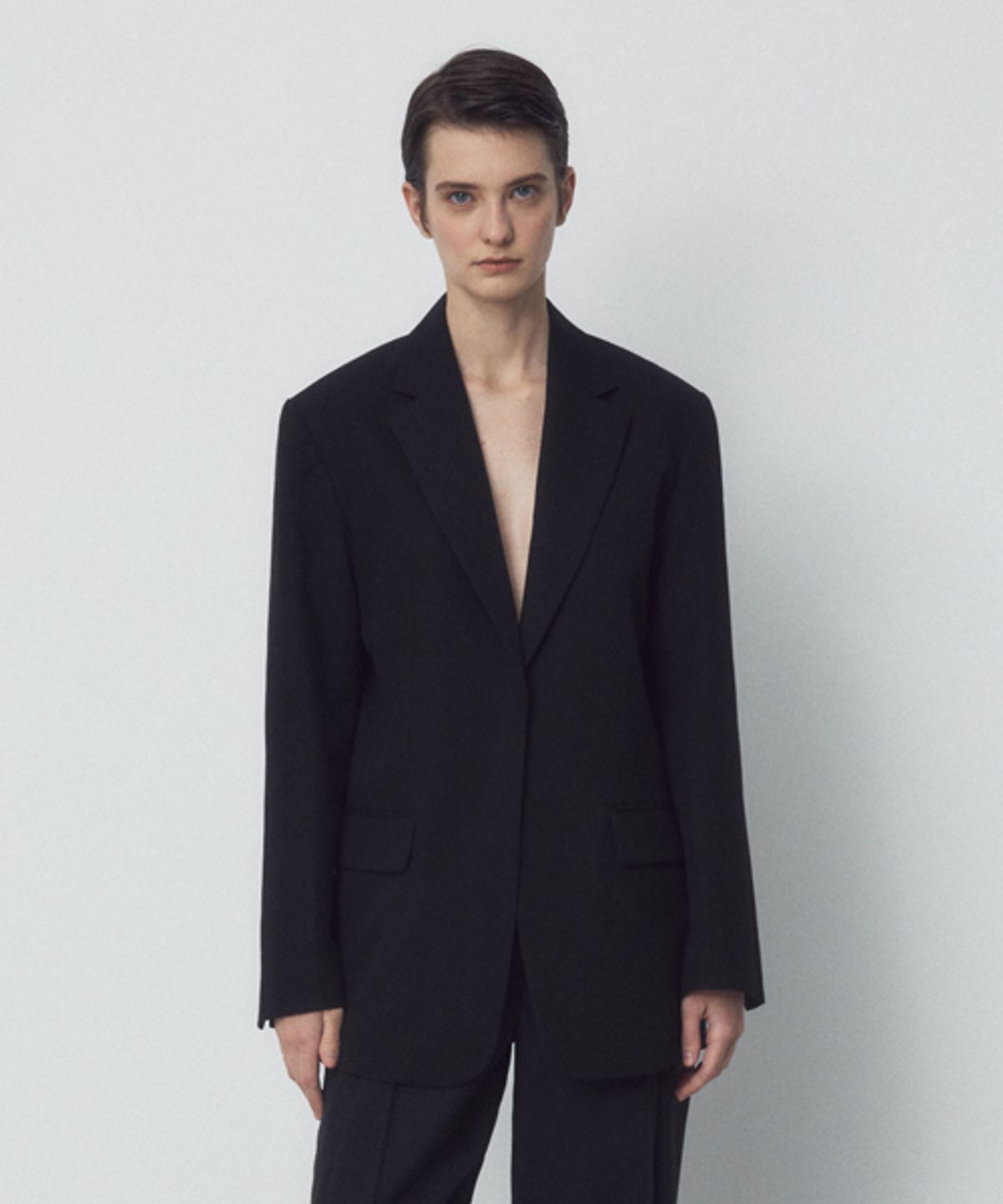 리디피(RIDIFI) BUTTONLESS LINEN JACKET_BLACK