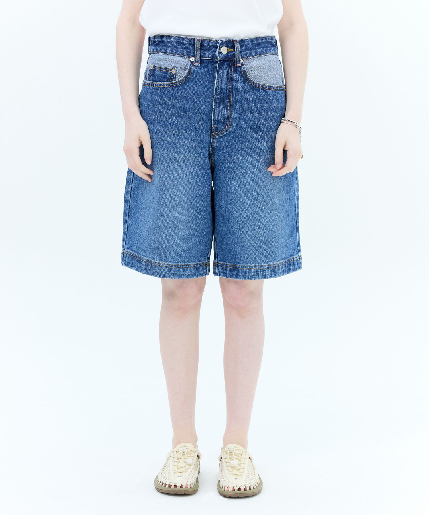 ★Wai Kei★ Double pocket denim shorts light blue YK22HSPT03 MUSINSA | WAI KEI DOUBLE POCKET DENIM SHORTS MID CHUNG