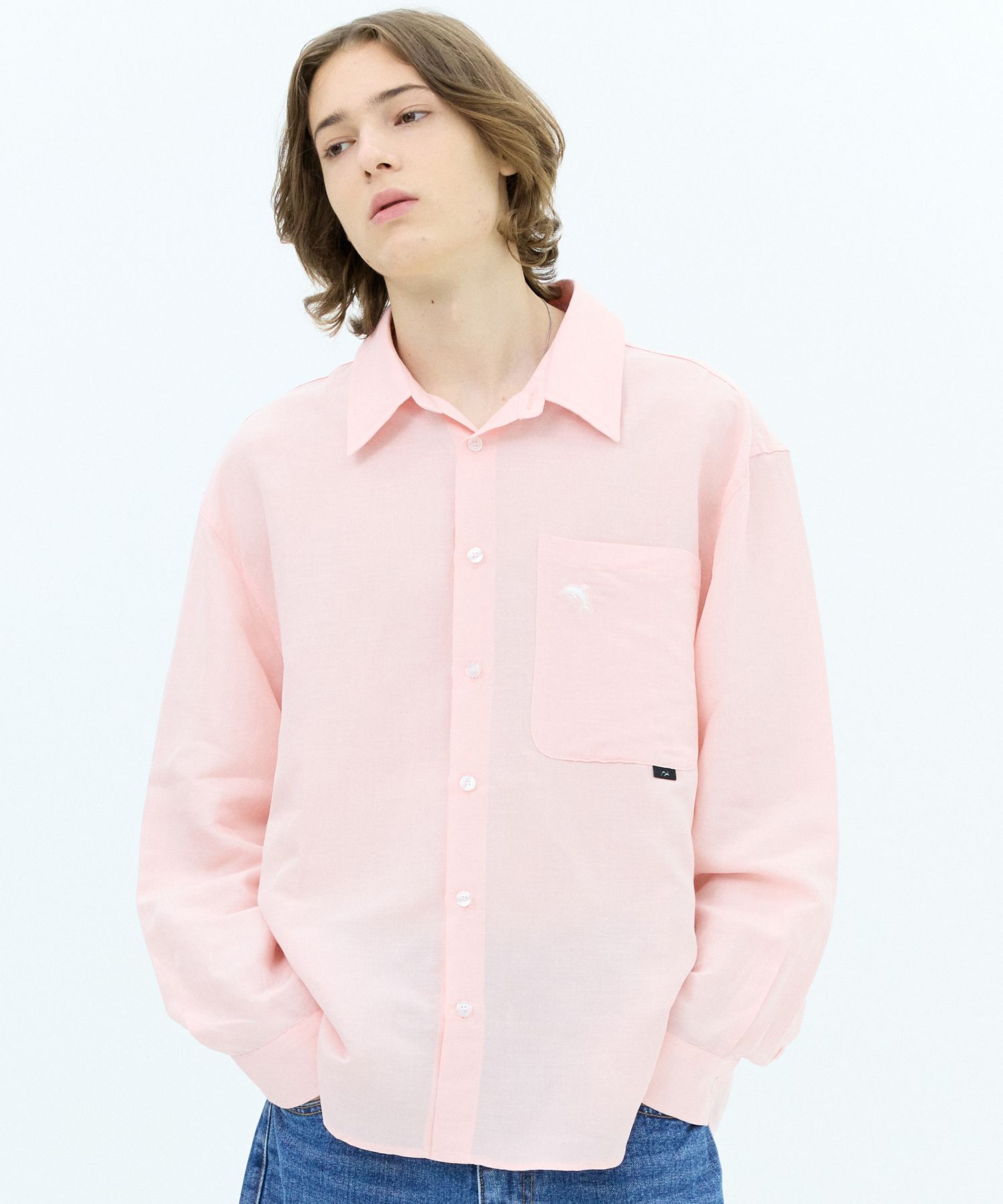 MUSINSA公式 | WAI KEI SOFT LINEN DOLPHIN SHIRT PINK