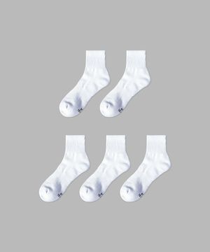 [5PACK] 1507 애슬레틱 골프 메쉬 앵클 삭스 _ 스노우 화이트
