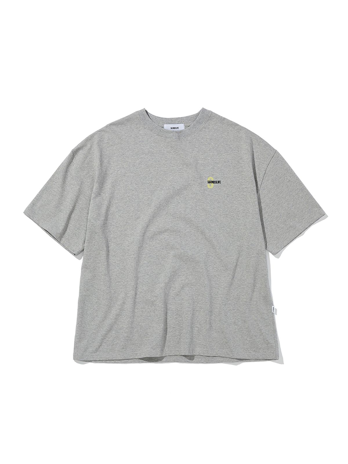 사운즈라이프(SOUNDSLIFE) Vacation Small Logo T-Shirt Melange Grey
