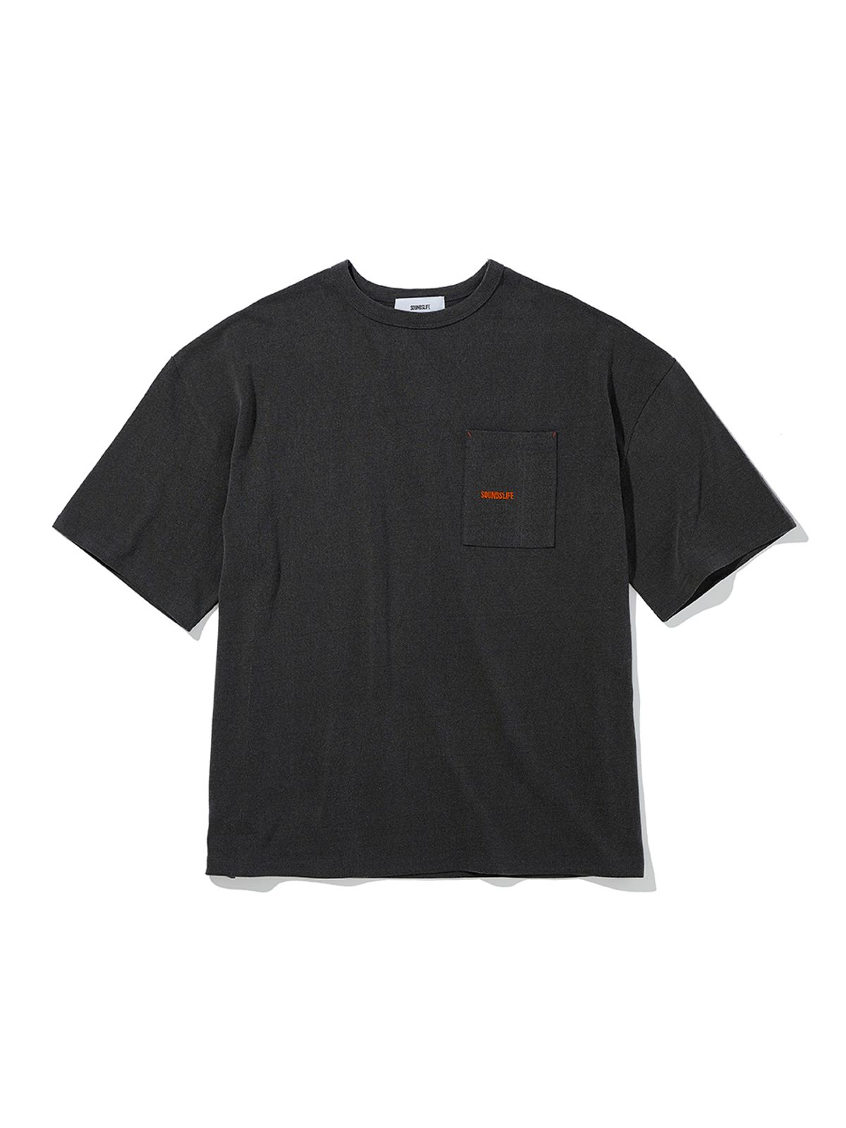 사운즈라이프(SOUNDSLIFE) Pigment Logo Pocket T-Shirt Charcoal