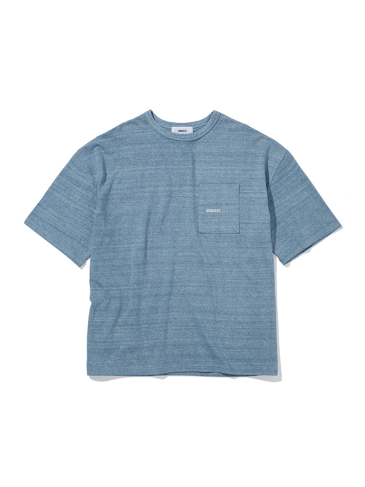 사운즈라이프(SOUNDSLIFE) Pigment Logo Pocket T-Shirt Sky Blue