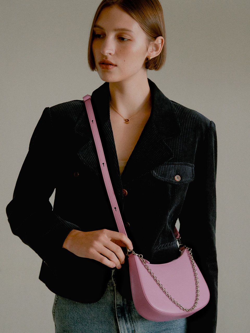 ★DE MERIEL★ Rosy Bag SmallCream Pink ROSYBAG MUSINSA | DEMERIEL Rosy Bag Small_Cream Pink