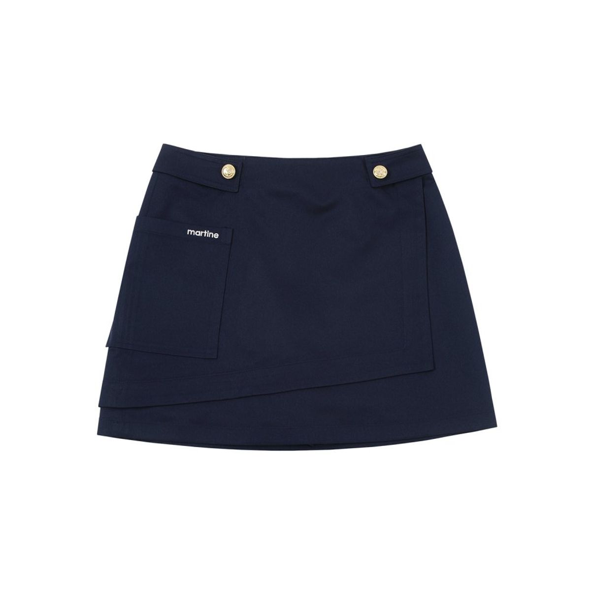 마틴골프(MARTINE GOLF) Waist Button Point Wrap Skirt_Navy