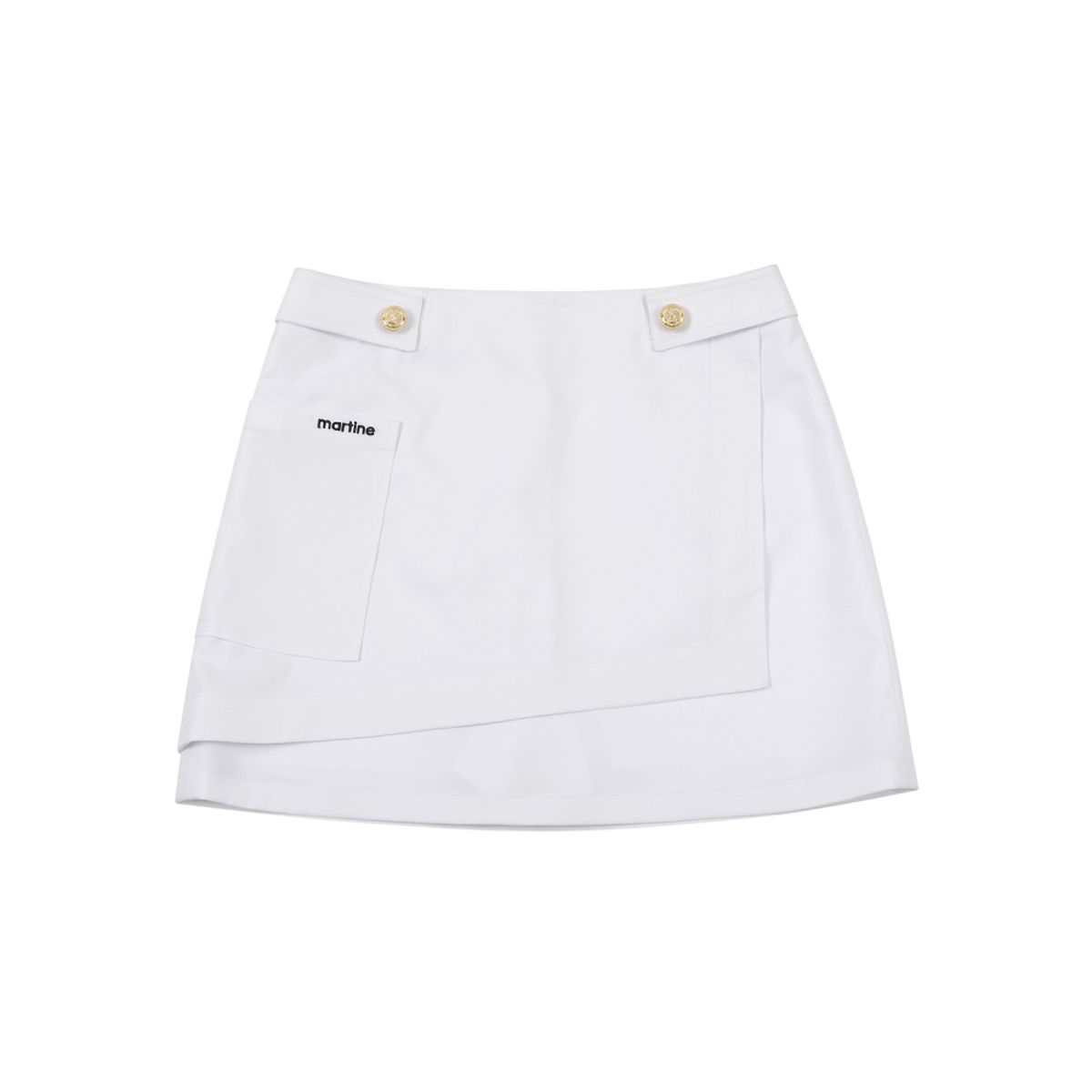 마틴골프(MARTINE GOLF) Waist Button Point Wrap Skirt_White