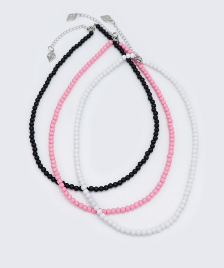 4mm color glassball simple Necklace 블랙 오닉스 컬러 글라스 볼 비즈 목걸이