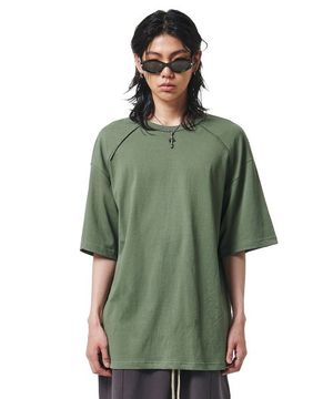 22SS07AT030 숄더 파이핑 레귤러 오버핏 반팔 (카키밀리터리)