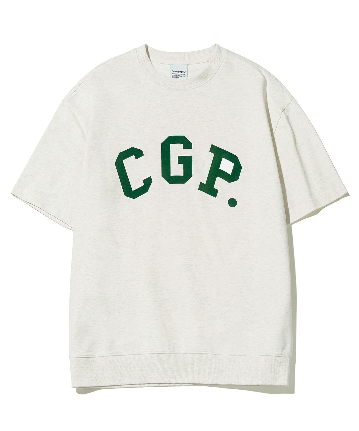 코드그라피(CGP) CGP 심플 로고 반팔 크루넥_오트밀