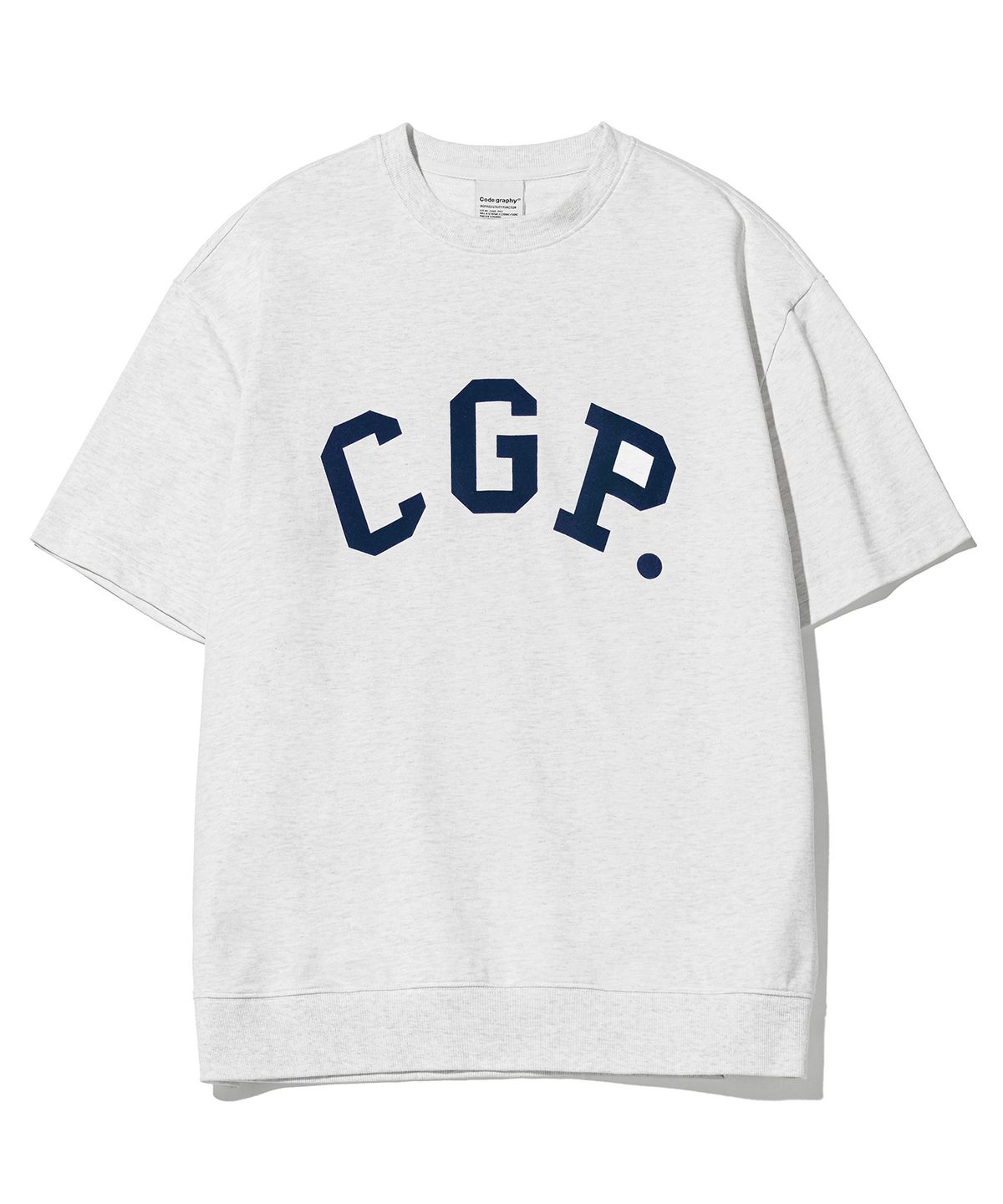 코드그라피(CGP) CGP 심플 로고 반팔 크루넥_멜란지그레이