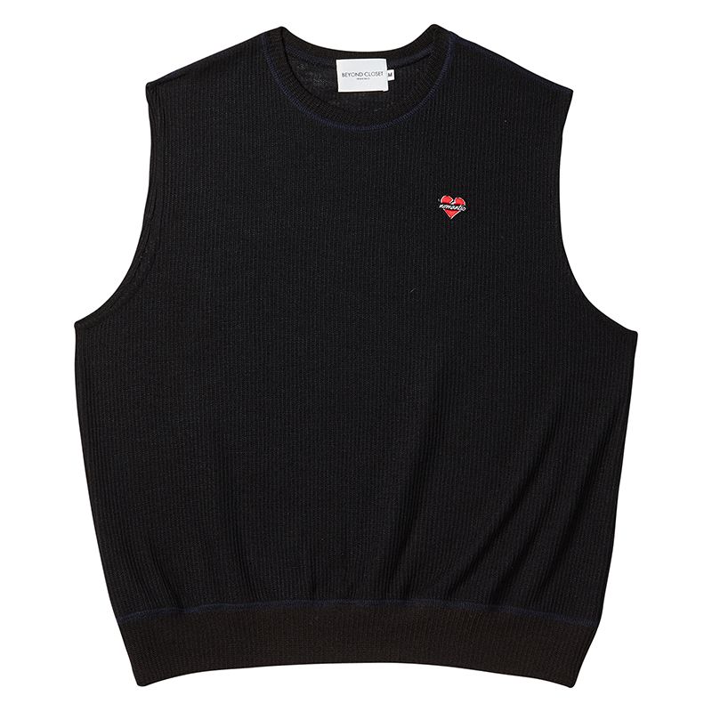 ★人気★【Beyond Closet】★NOMANTIC SILKY YARN KNIT VES.T★ MUSINSA | BEYOND CLOSET NOMANTIC SILKY YARN KNIT VEST BLACK