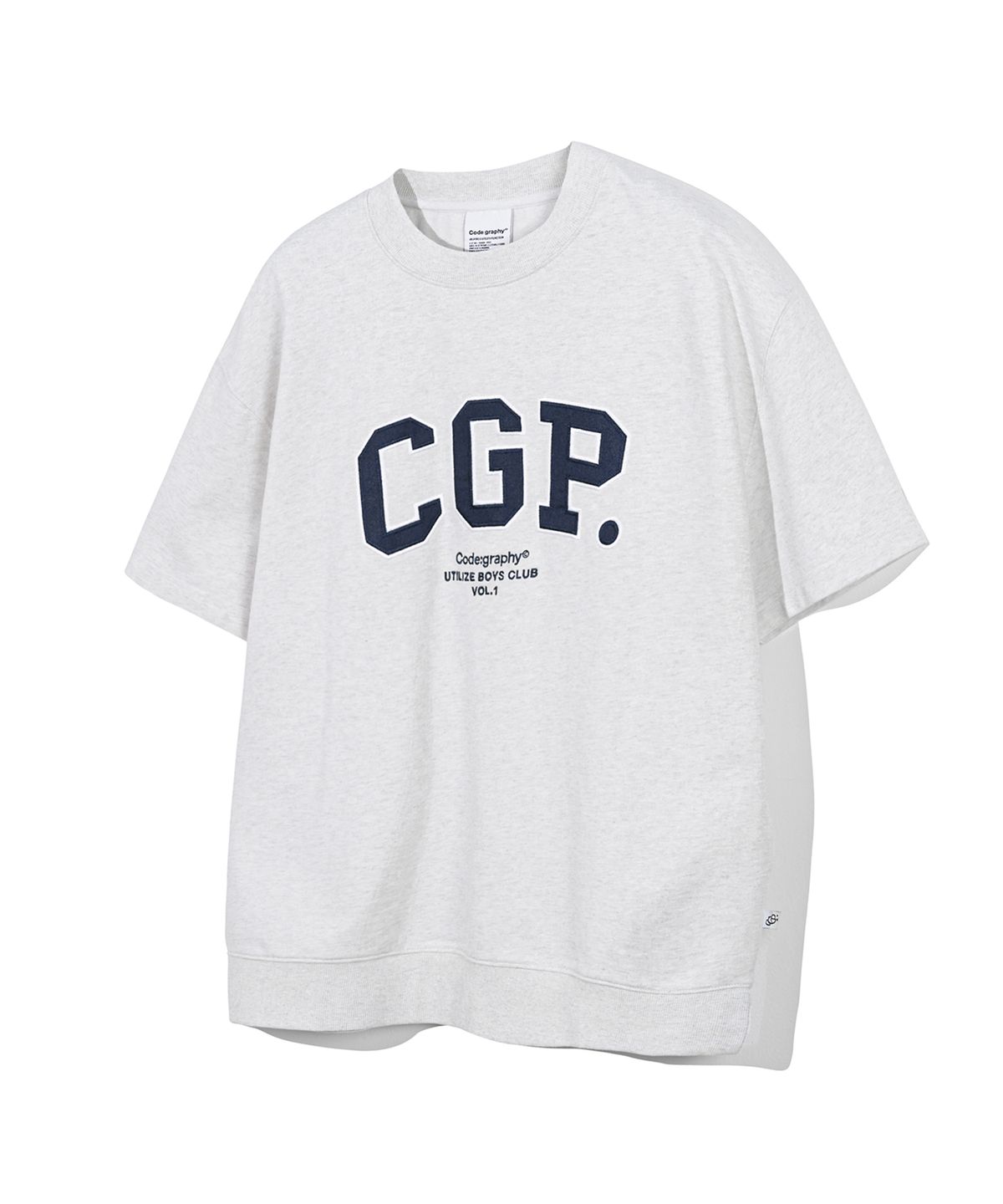 코드그라피(CGP) CGP 아치 로고 반팔 크루넥_멜란지그레이