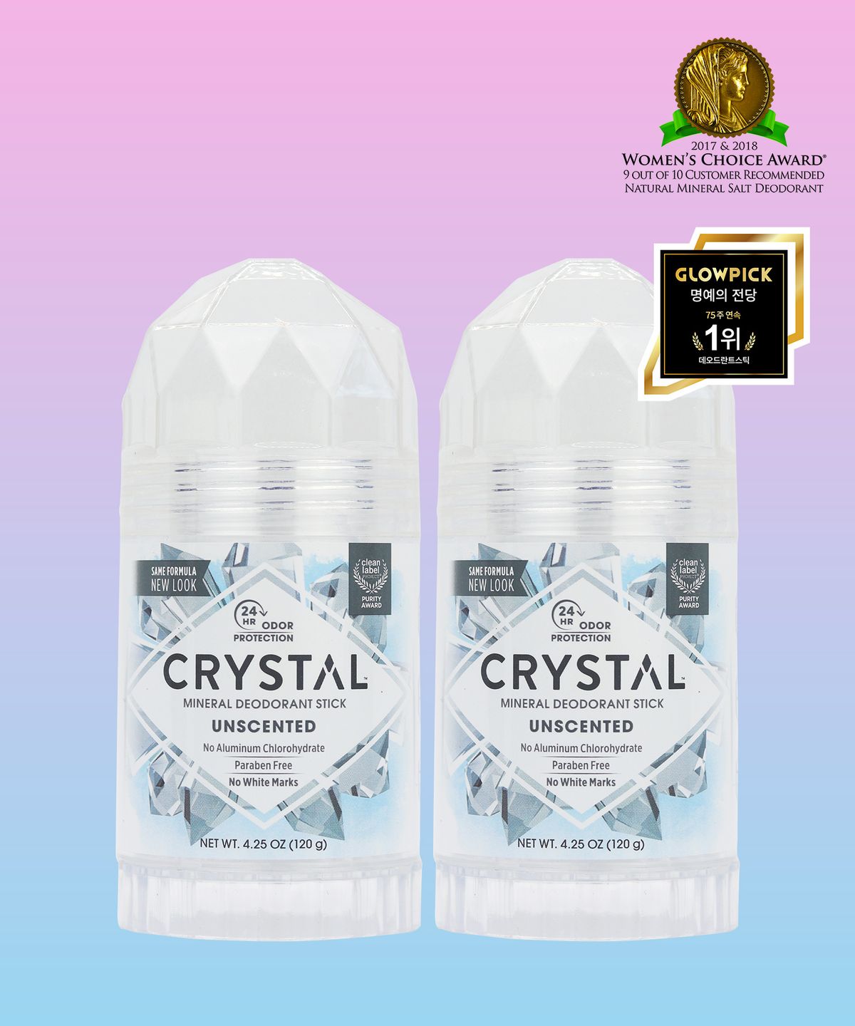 크리스탈(CRYSTAL) 무향스틱 120g 듀오