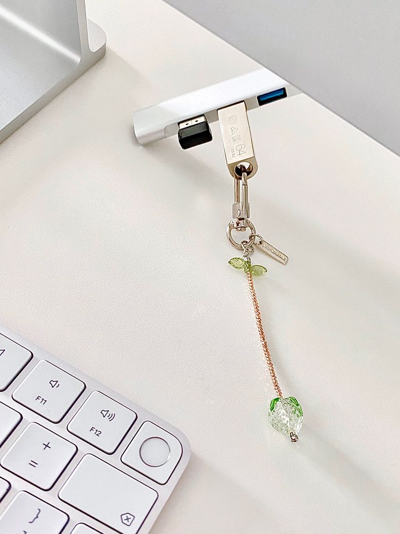 Green Strawberry keyring