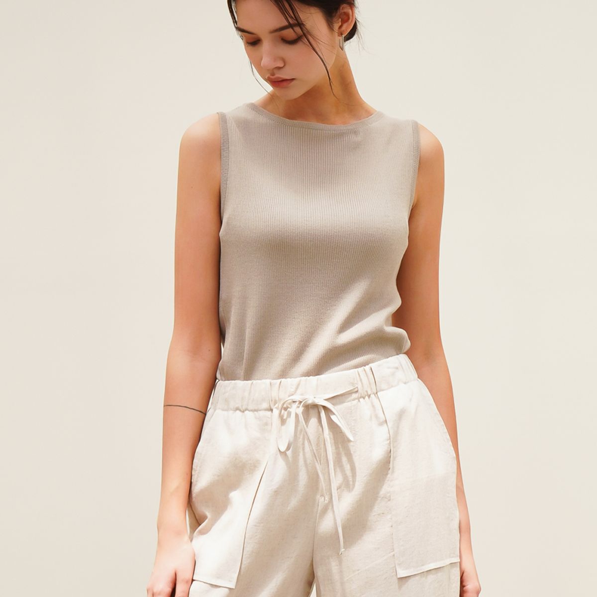 아쿠드(ACUD) Summer Wool Sleeveless Knit_Beige